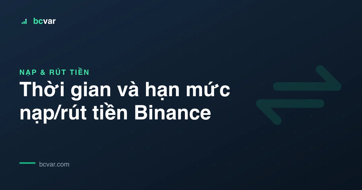 Thời gian và hạn mức nạp/rút tiền Binance